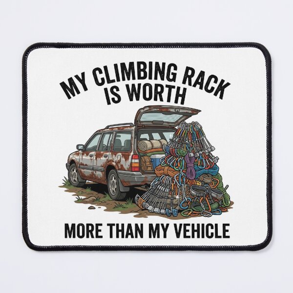 Item preview, My Climbing Rack Is Worth More Than My Vehicle | Funny Trad Climbing Gift | Dirtbag Climber Shirt | Outdoor Crag Humor Apparel designed and sold by Luminari Creations.