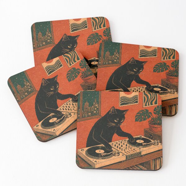 Item preview, Black Cat DJ Vintage designed and sold by HomeroPosadaO.