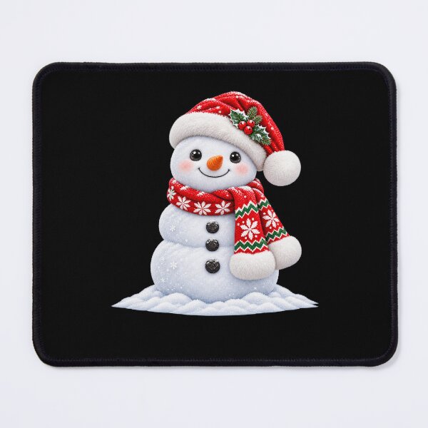 Item preview, Christmas Snowman in Santa Hat and Festive Winter Scarf designed and sold by hartwell-made.