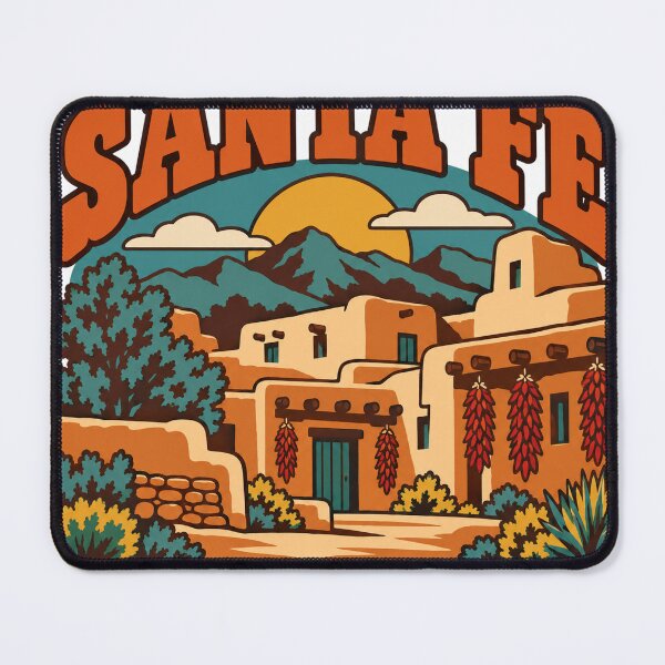 Item preview, Santa Fe Gift - Vintage Santa Fe New Mexico Travel Art designed and sold by RedRubyBubble.