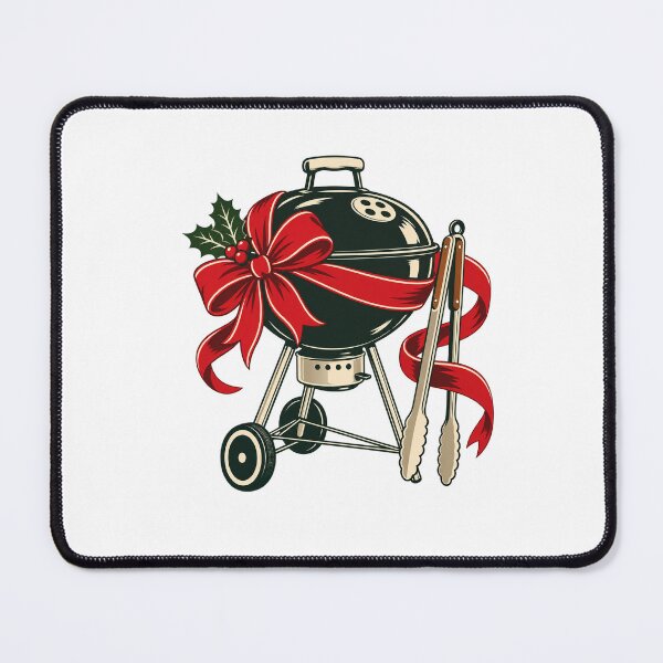 Item preview, Christmas Barbecue Grill with Red Bow and Holly designed and sold by skyartdesign.