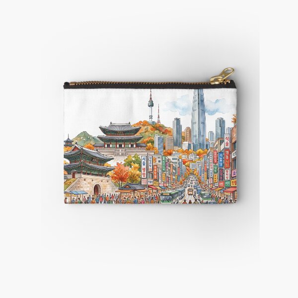 Item preview, Illustration of Seoul Landmarks and Cityscape designed and sold by jopiew.