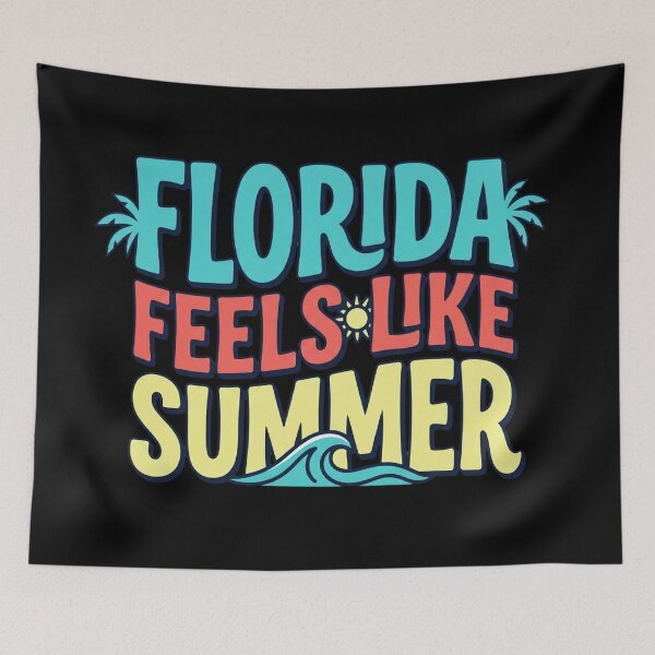 Item preview, Florida Feels Like Summer Retro Typographic Beach designed and sold by mood-draftsman.