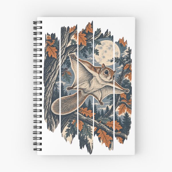 Item preview, Flying Squirrel in the Moonlit Oaks Wild Animal Nature Illustration designed and sold by VisualArtsOasis.