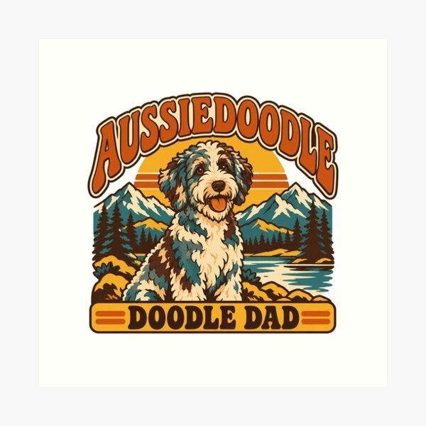 Item preview, Aussiedoodle Gift - Doodle Dad designed and sold by RedRubyBubble.
