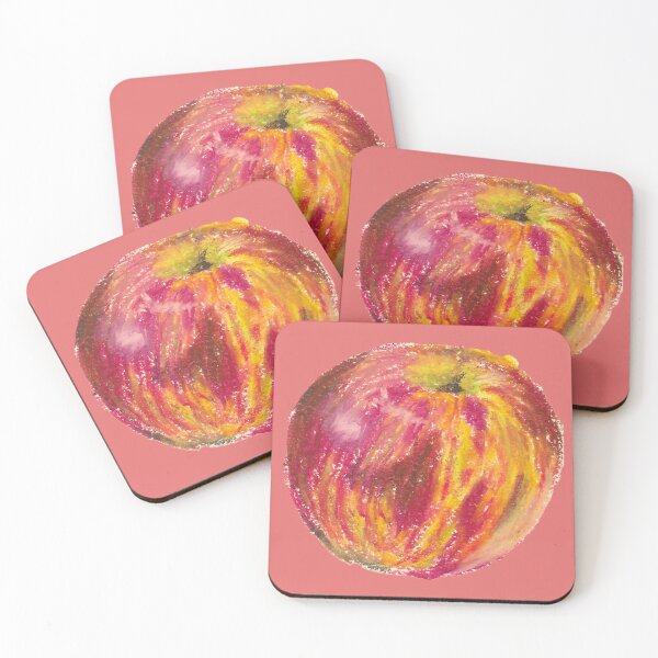 Item preview, Hand Drawn Oil Pastel Apple designed and sold by art by hannah lang.