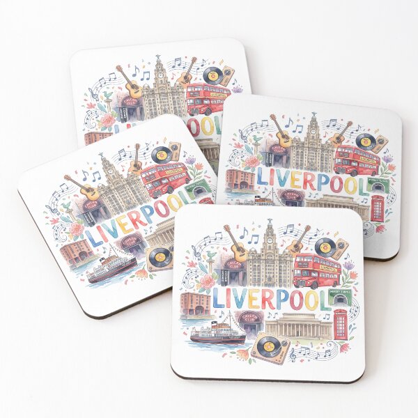Item preview, Illustration of Iconic Liverpool Landmarks and Music Culture designed and sold by jopiew.