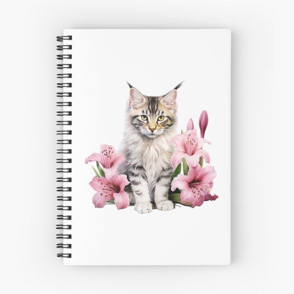 Item preview, Pink Lily Cat | Elegant Floral Aesthetic Art designed and sold by Mandayartstudio.