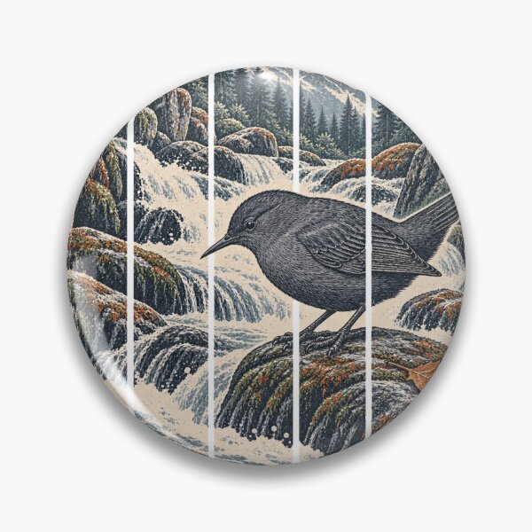 Item preview, American Dipper in the Mountain Creek Wild Bird Nature Illustration designed and sold by VisualArtsOasis.