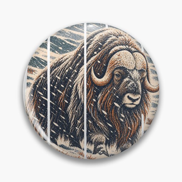 Item preview, Musk Ox in the Arctic Tundra Wild Animal Vintage Nature Art designed and sold by VisualArtsOasis.