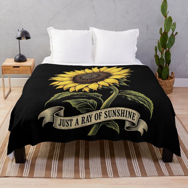 Item preview, Just A Ray Of Sunshine Vintage Sunflower Retro Botanical Linocut designed and sold by SEINENGAPPI12.