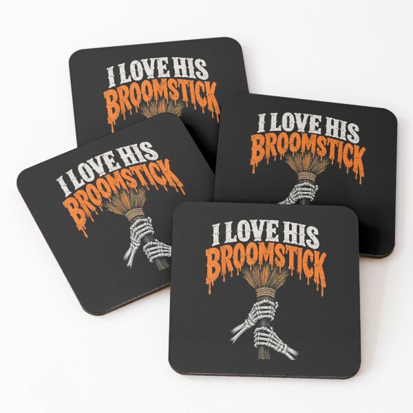Item preview, I Love His Broomstick Funny Halloween Skeleton Couple designed and sold by Nannythenimfa.