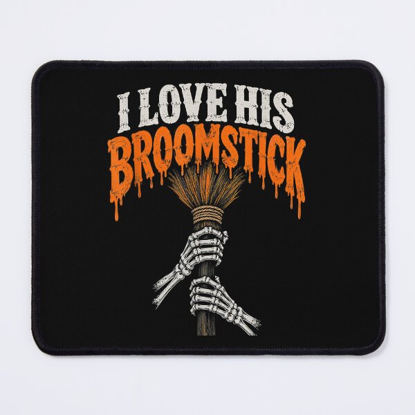 Item preview, I Love His Broomstick Funny Halloween Skeleton Couple designed and sold by Nannythenimfa.