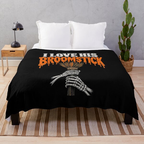 Item preview, I Love His Broomstick Funny Halloween Skeleton Couple designed and sold by Nannythenimfa.