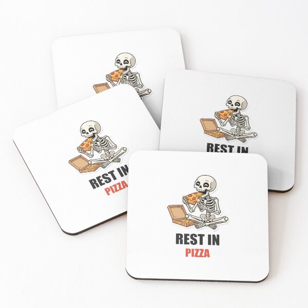 Item preview, Rest In Pizza Skeleton Funny Halloween Sticker designed and sold by Alphakenon.