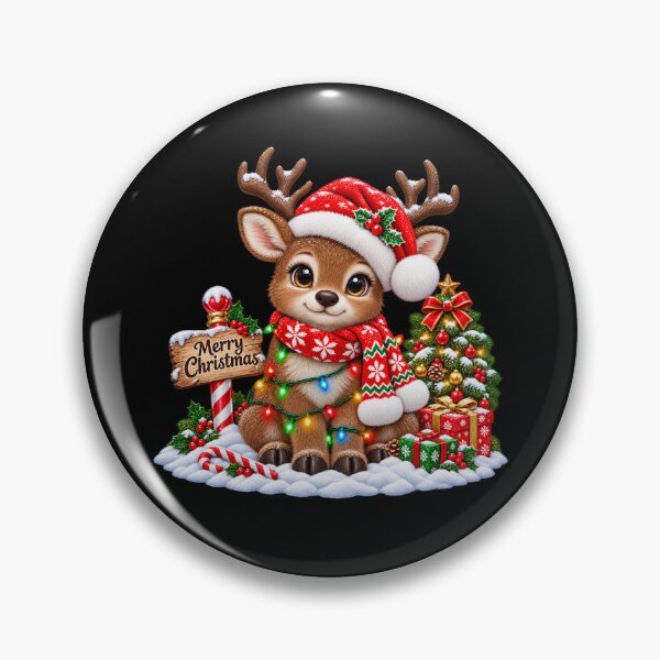 Item preview, Christmas Reindeer in Santa Hat with Holiday Presents designed and sold by Street-Beasts.