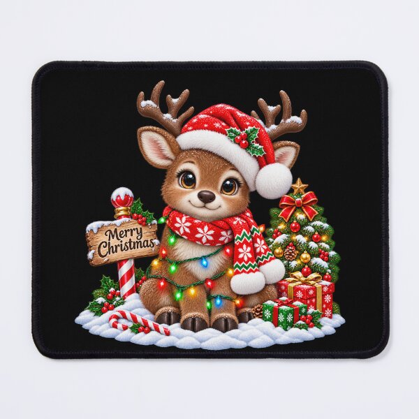 Item preview, Christmas Reindeer in Santa Hat with Holiday Presents designed and sold by Street-Beasts.
