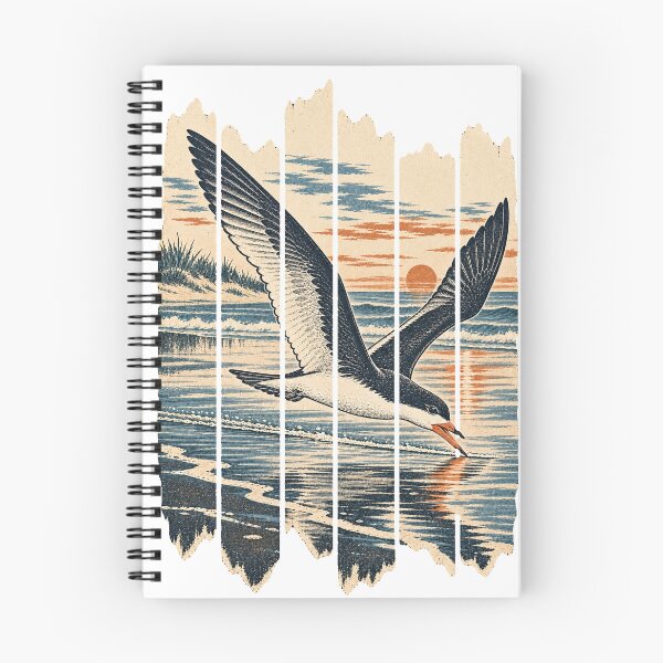 Item preview, Black Skimmer on the Tide Line Wild Bird Vintage Nature Art designed and sold by VisualArtsOasis.