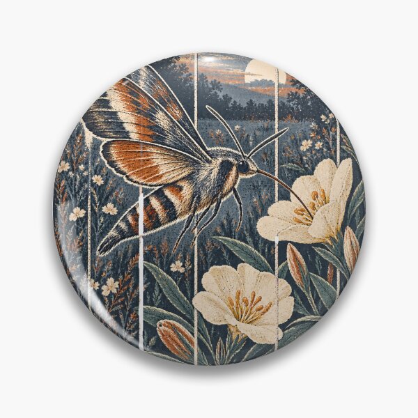 Item preview, Sphinx Moth in the Evening Primrose Wild Animal Nature Wall Art designed and sold by VisualArtsOasis.