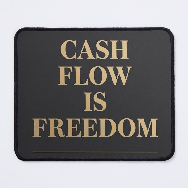 Item preview, Cash Flow Is Freedom | Gold and Charcoal Wealth Quote designed and sold by Zaramodo.