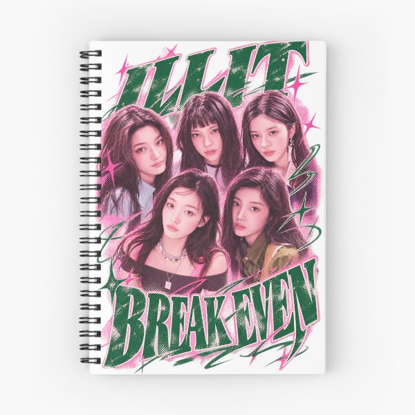 Item preview, Iconic Green Typography Break Even ILLIT Group | Kpop Fan Art designed and sold by Valereekmerch.