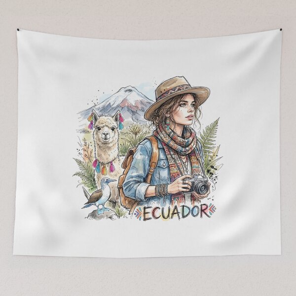 Item preview, Ecuador Andean Adventure Travel Illustration designed and sold by EdwinkOne.