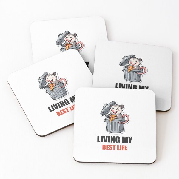 Item preview, Living My Best Life Opossum Funny Meme Sticker designed and sold by Alphakenon.