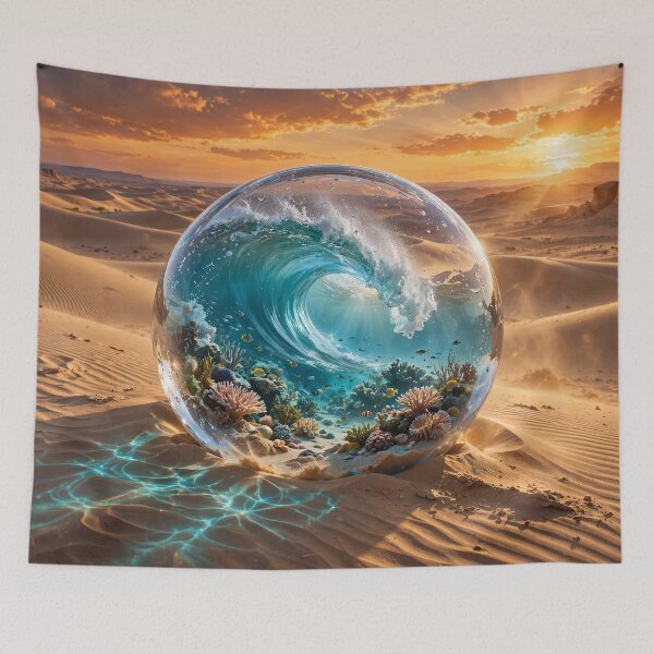 Item preview, Ocean Within the Desert – A World Inside Glass designed and sold by DreamyWallVibes.