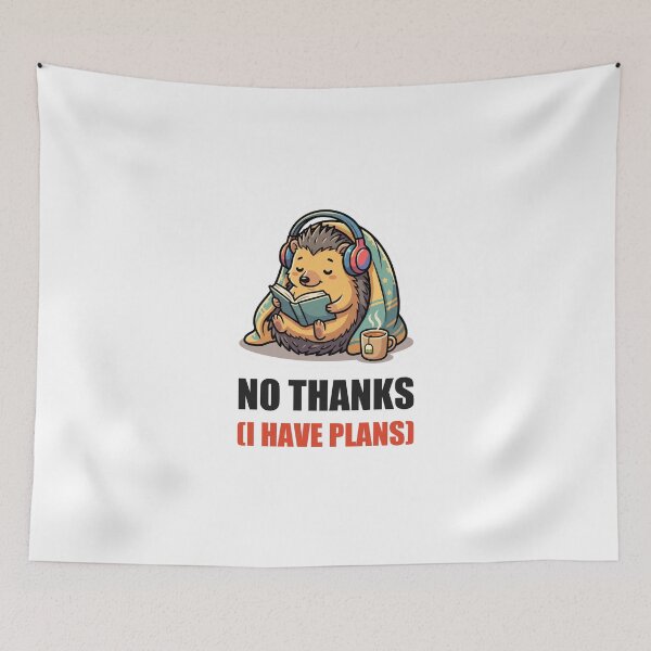Item preview, No Thanks I Have Plans Introvert Hedgehog Sticker designed and sold by Alphakenon.