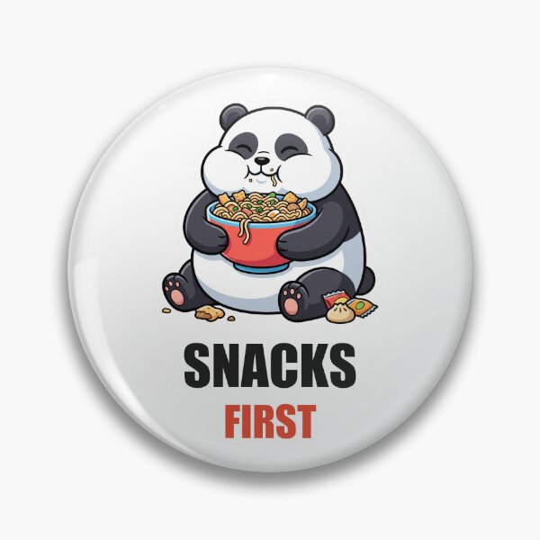 Item preview, Snacks First Panda Funny Food Meme Sticker designed and sold by Alphakenon.