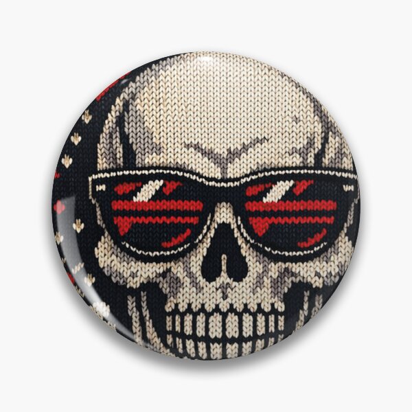 Item preview, Cool skull with sunglasses, knitting pattern Norway, Halloween Vines designed and sold by Mauswohn.