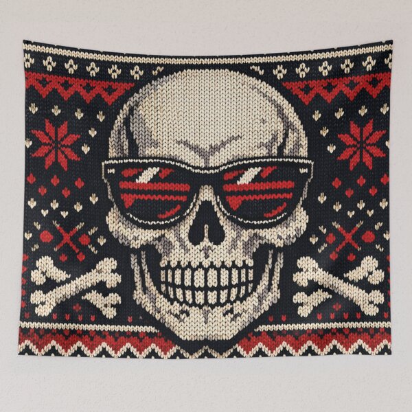 Item preview, Cool skull with sunglasses, knitting pattern Norway, Halloween Vines designed and sold by Mauswohn.