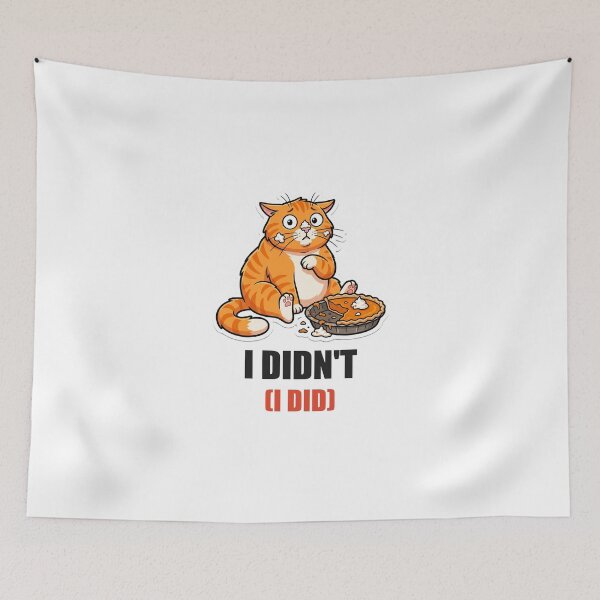 Item preview, I Didnt I Did Pie Cat Funny Thanksgiving Sticker designed and sold by Alphakenon.