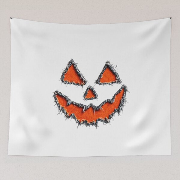 Item preview, Frayed Denim Jack-o’-Lantern Face  designed and sold by LorenaVirex.