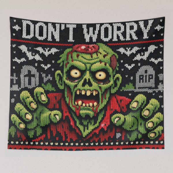 Item preview, creepy zombie, Don't Worry knitting pattern, undead in the cemetery designed and sold by Mauswohn.