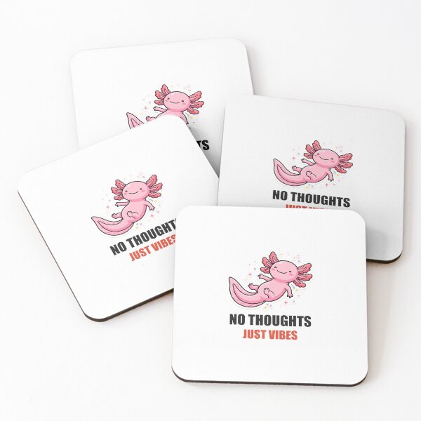 Item preview, No Thoughts Just Vibes Axolotl Funny Meme Sticker designed and sold by Alphakenon.