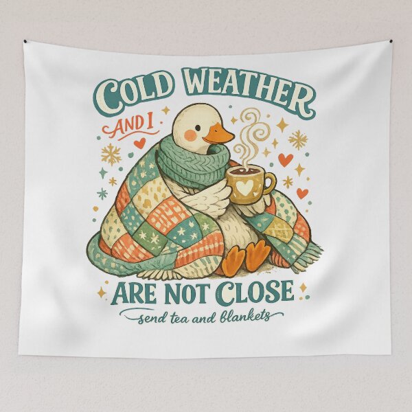 Item preview, Cold Weather and I Are Not Close Cute Cozy Duck Blanket Winter Design designed and sold by inkoutninja.