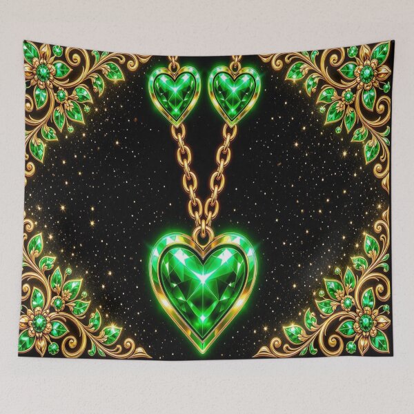 Item preview, Neon Cyber Royal Emerald Hearts - Psychedelic Prismatic Crystal Talisman designed and sold by Breezes-of-Ida.