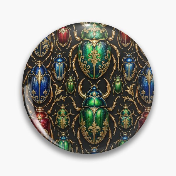 Item preview, Ornate Metallic Beetles and Gold Pattern designed and sold by Elżbieta  Kaps.