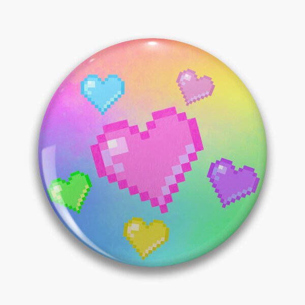 Item preview, Alright Colorful Pixel Art Hearts designed and sold by TinyToadletDesign.