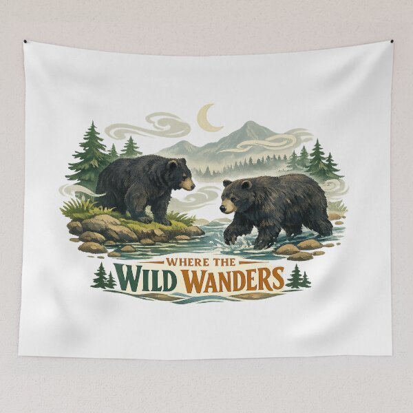 Item preview, Where the Wild Wanders Bear Mountain Forest Wilderness Design designed and sold by inkoutninja.
