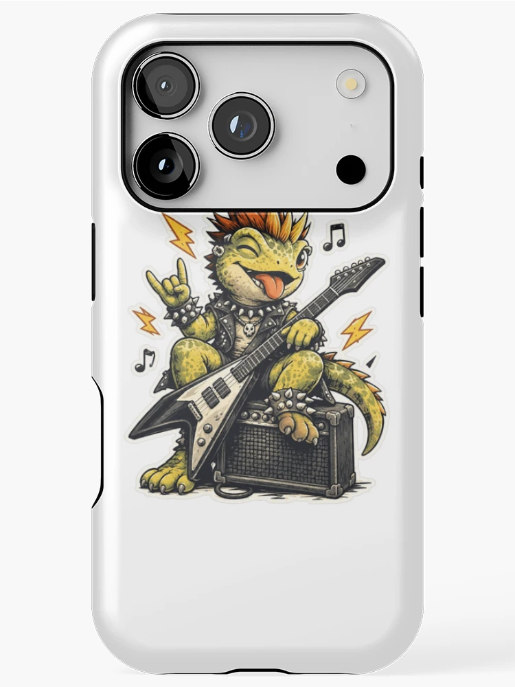 Thumbnail 1 of 4, iPhone Case, Punk Gecko Rocker designed and sold by LondonBenjamin.