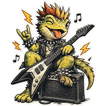 Artwork thumbnail, Punk Gecko Rocker by LondonBenjamin