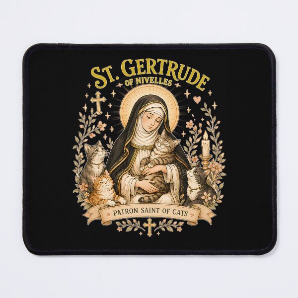 Item preview, St Gertrude Patron Saint of Cats Lovers Great Nivelles designed and sold by geronkagogo.
