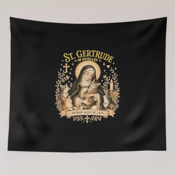Item preview, St Gertrude Patron Saint of Cats Lovers Great Nivelles designed and sold by geronkagogo.