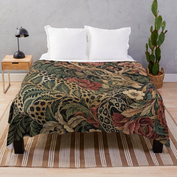 Item preview, Vintage Botanical Forest Animals and Leopard Pattern designed and sold by Elżbieta Kaps.