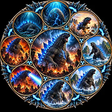 Artwork thumbnail, Godzilla Life Cycle by RabidMoonCrafts