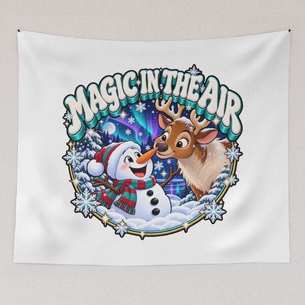 Item preview, Magic In The Air Nostalgia Winter Snowman Graphic designed and sold by IrisByJoVon.