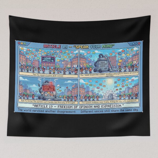 Item preview, Freedom of opinion – diversity of voices in the city designed and sold by Mianku | Für das Leben.