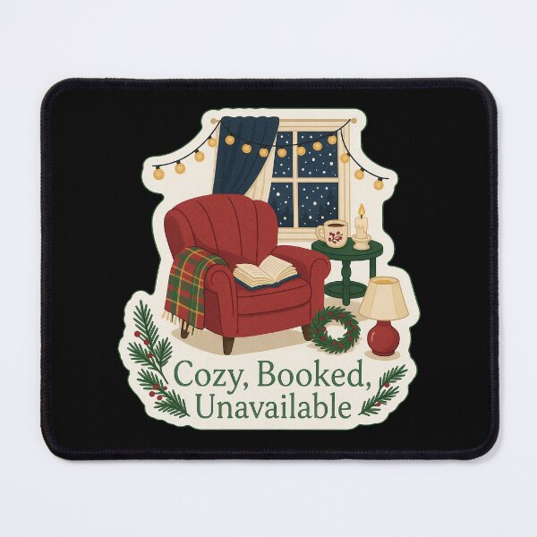 Item preview, Cozy Booked Unavailable - Bookish Christmas designed and sold by TheCalmEdit.